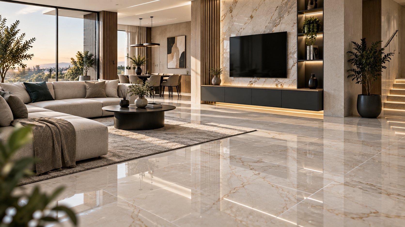 Inspiration de salon lumineux aux sols clairs